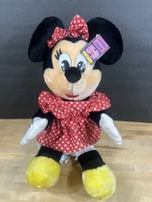 VTG Disneyland Walt Disney World Minnie Mouse Plush With Original Tags Hard Eyes