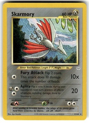 Skarmory #23/64 Neo Revelation Rare NM Pokemon Card Wotc Vintage