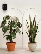 White Full Spectrum LED Grow Light 3/9/12/16H Timer with Stand for Indoor Plants