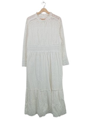 ADIVA Langarmkleid Damen Kleid Gr. DE 40 weiß Casual-Look