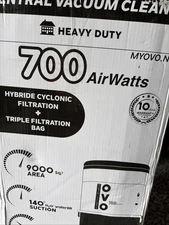 OVO Heavy Duty 700W Central Vacuum System - Silver/White, 35 L (OVO-700ST-35H)