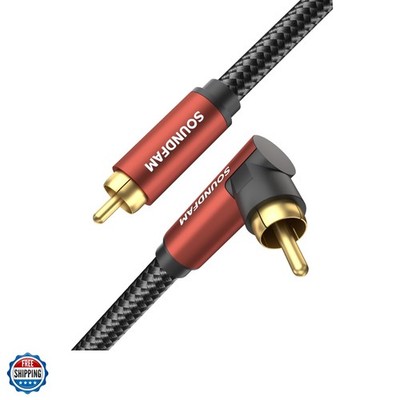 90 Degree RCA Cable Right Angle Subwoofer Cable,  Digital Audio Coaxial Cable...