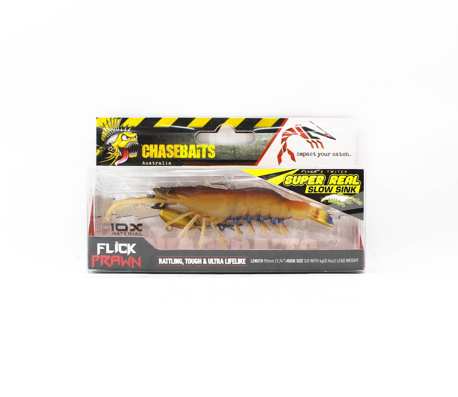 Chasebaits Flick Prawn 95 mm 4 grams Sinking Lure 05 (4888)