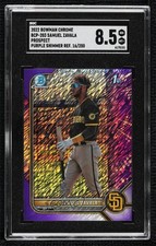 2022 Bowman Chrome Prospects Purple Shimmer Refractor Samuel Zavala SGC 8.5 1j7t