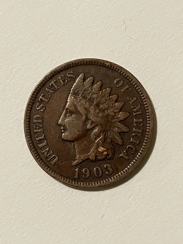 1903 Indian Head cent in good condition. Actual coin shown