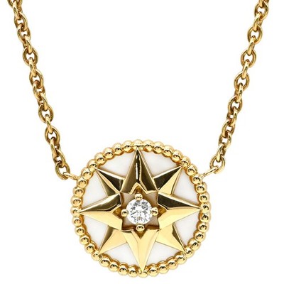 Christian Dior Necklace Rose de Vent Medallion JRDV95005 K18YG