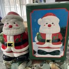 NOS Vintage Ceramic Santa Claus Christmas Cookie Jar 11” Tall In Original Box — photo 2