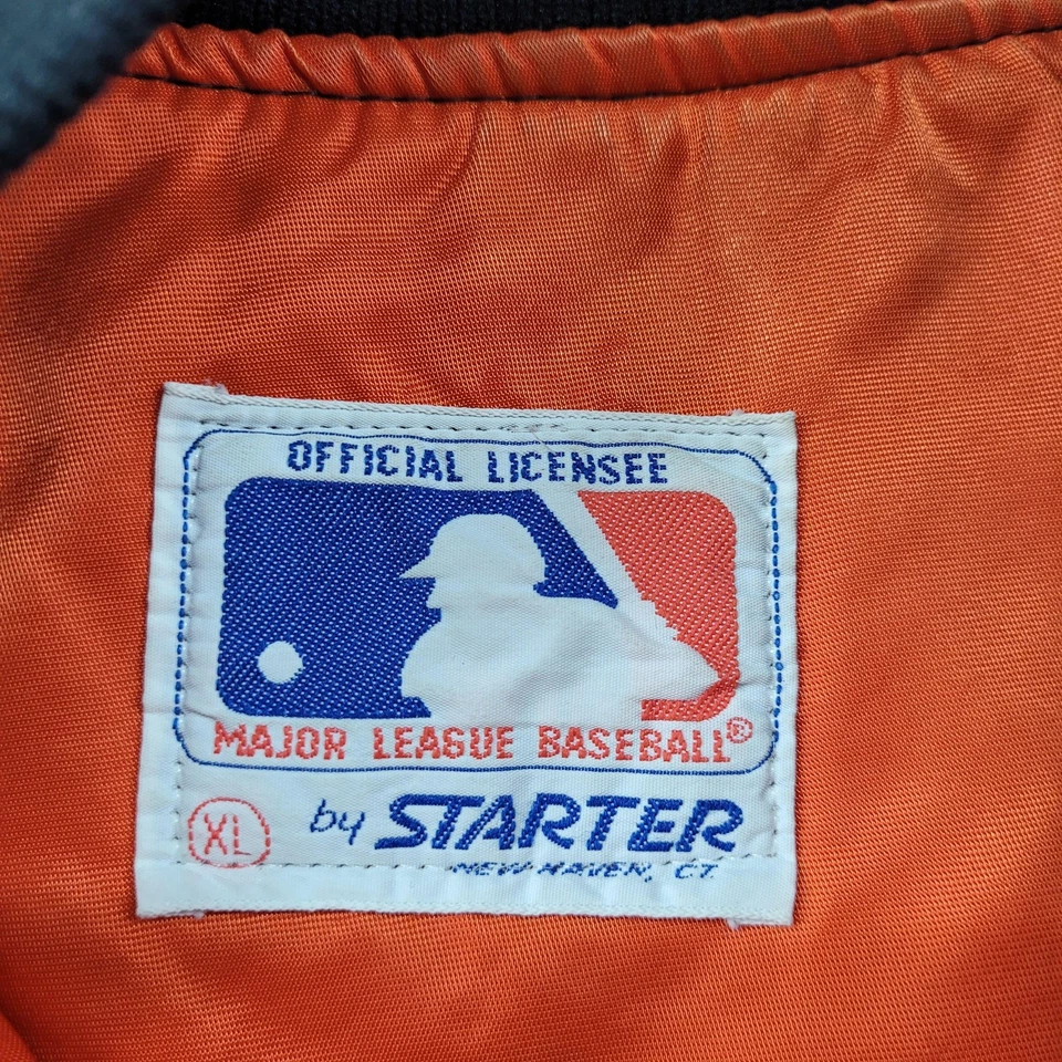 VTG San Francisco Giants Jacket Mens XL Black MLB Baseball Starter Satin Bomber - Image 3 of 4