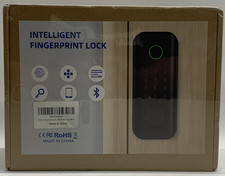 Intelligent Fingerprint Lock Matte Black Smart Lock for Front Door Security