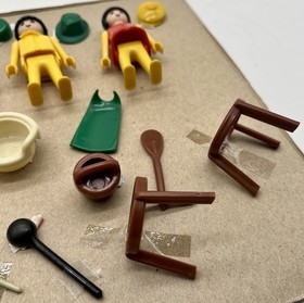Vintage Playmobil Geobra Figures Toy Lot of 6 Figures w/ Accessories 1974