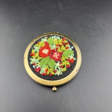 Vintage Embroidered Make-up Compact Mirror