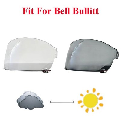 Photochromic Flat Visor Fits For Bell Bullitt Motorcycle Helmet Shield Lens