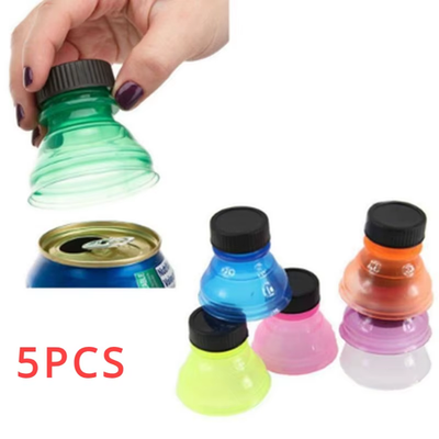 #ad 5Pcs Creative Can Convert Soda Savers Toppers Reusable Bottle Cap Drink Lids Ope $12.99