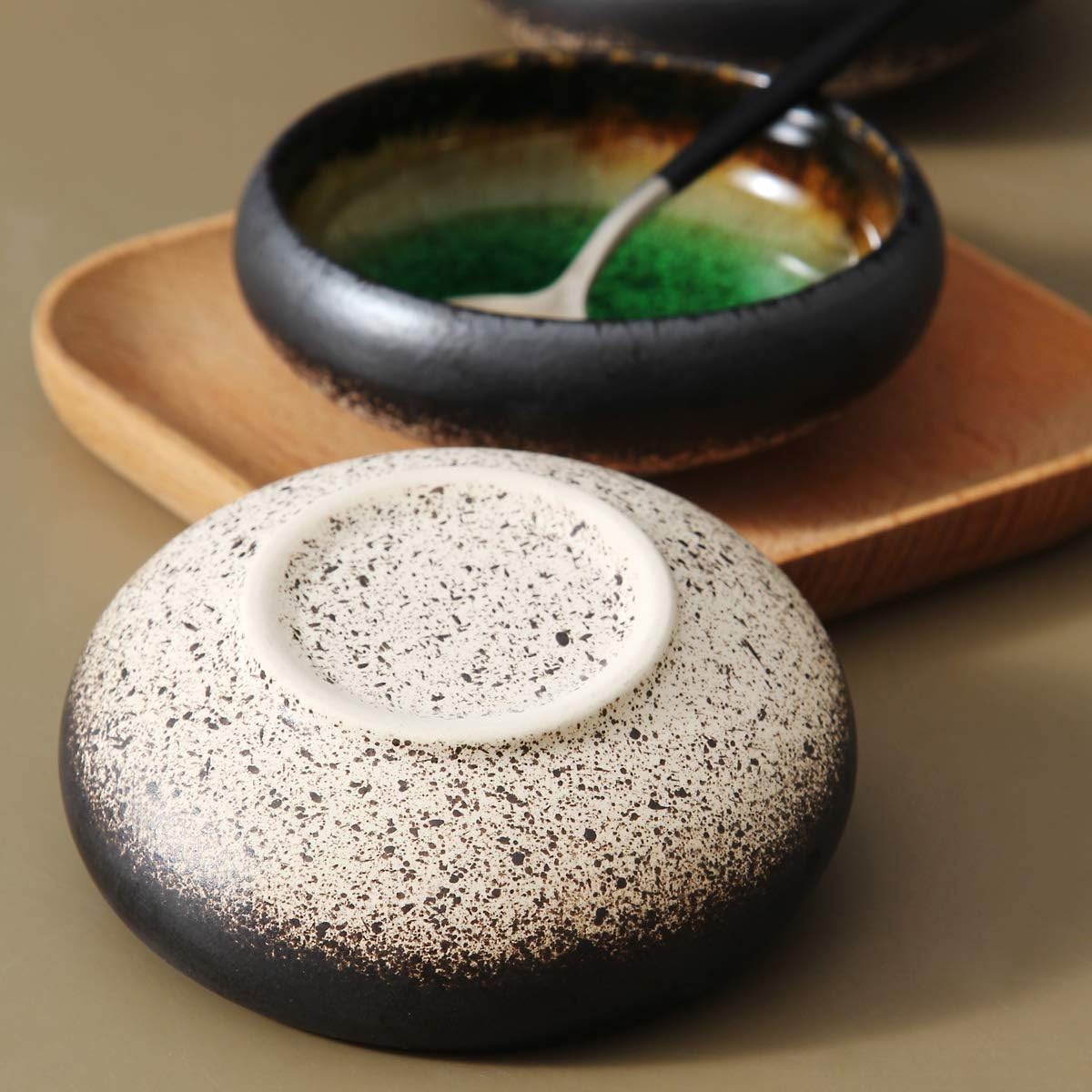Uaral Soy Sauce Dishes Japanese Dipping D 3.75 * H 1.34 inch, Ice Green 