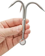 Medium 3-Claw Stainless Steel Grappling Hook for Tree Climbing & Retrieval