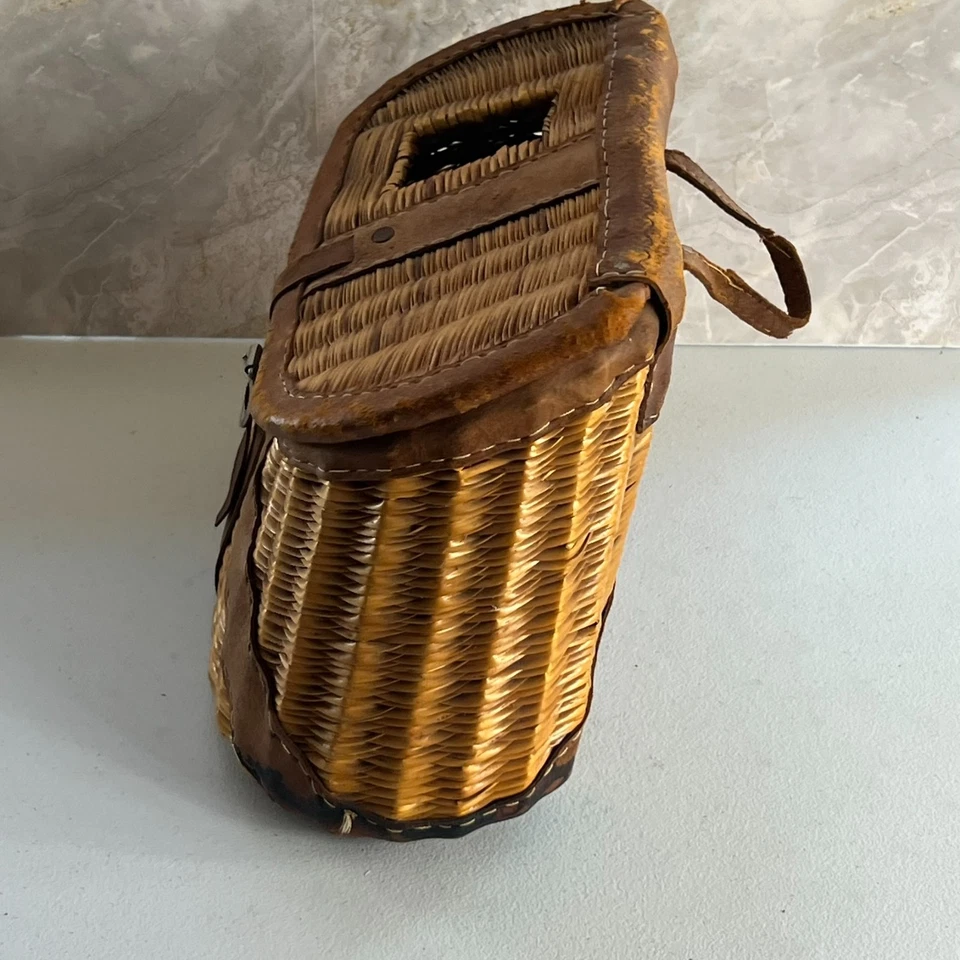 Cesta de mimbre creel de pesca vintage trucha pesca con mosca Foto 2 de 4