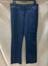 Liverpool Womens Blue Flat-Front Straight Leg Trouser Pants Size 10/30