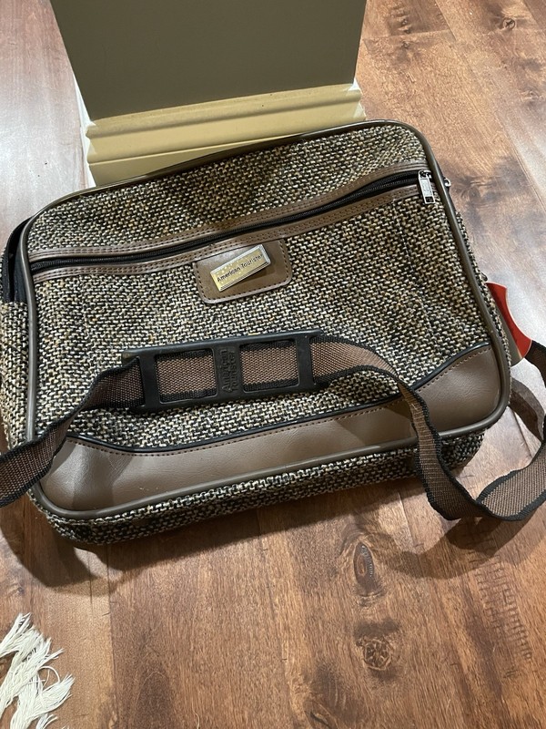 Vtg Samsonite Profile Travel Tread Carry Bag Laptop Briefcase Light Gray /black