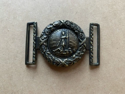 VINTAGE CIVIL WAR CONFEDERATE VIRGINIA 2 PIECE CS BELT BUCKLE EARLY REPRODUCTION