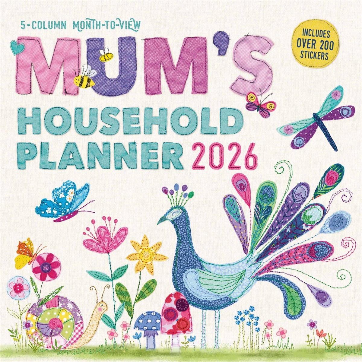 Mum's Fabric Household Family Planner 2026, Family Planners, Month To View, Gift