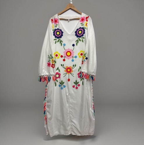 Vintage Flower Tassel Women’s Moomoo Size M Polyester - 第 1/6 張圖片