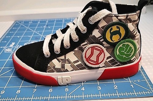 MARVEL HEROES SHOES Kids sz 2 w/14 Interchangeable Patches! Ground Up High Tops - Picture 13 of 14