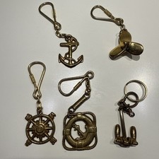 Lot of 5 Nautical Brass Key Rings Key Chains ...