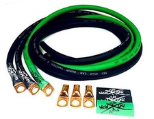 Sky High Oversized 4 Gauge AWG Big 3 Upgrade Green/Black Electrical Wiring Kit