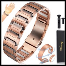 Copper Magnetic Bracelet for Men Ring Jewelry Set 5000 Gauss Magnets