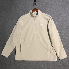 Under Armour UA Tech 1/2 Zip Mens 2XL Taupe Sweatshirt Long Sleeve Fast Drying