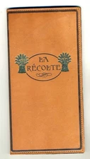 La Recolte French Restaurant Leather Check / Bill Presentation Folder New York 