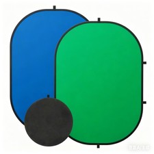 3x5Ft Blue Green Screen Backdrop Pop Up Collapsible Chromakey Carry Bag