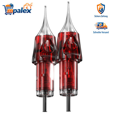 CNC Tattoo Nadeln 20 Stück 5RL 316L Edelstahl Universal Patronen Profi Rot