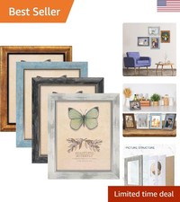 Elegant Rustic 8x10 Photo Frames Set - 4 HD Plastic Covers for Display  Gift