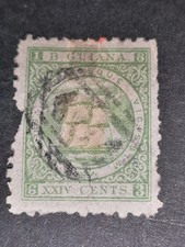 alte Briefmarken, Britisch Guiana, 24C, 1863, gestempelt 