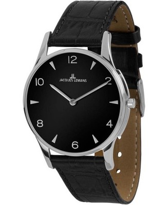 JACQUES LEMANS Women Analog Quartz Casual Watch Classic Dress Black Dial Waterpr