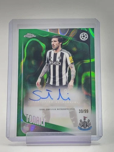 SANDRO TONALI 2025-26 TOPPS CHROME UEFA GREEN LAVA AUTO /99 #CA-ST Q5332