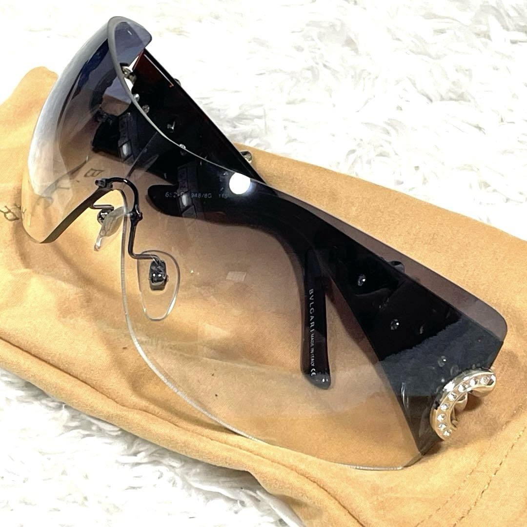 BVLGARI ブルガリ スワロフスキー サングラス 652-B BVLGARI 652-B Sunglasses Flower Bijou Swarovski Rimless Red