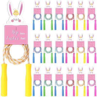 24 Set Easter Basket Stuffers, Jump Ropes with Bunny Gift Cards, Easter Party...