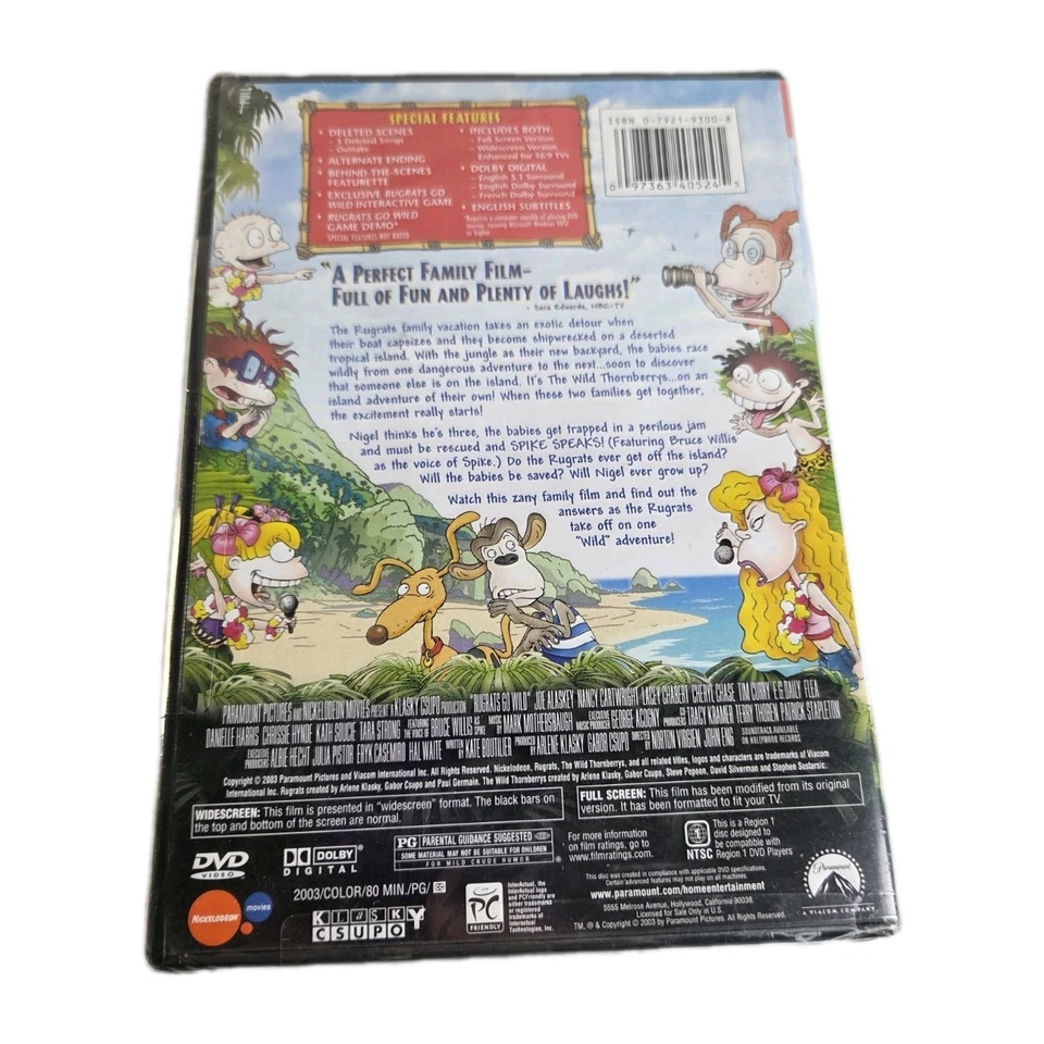 Rugrats Go Wild (DVD, 2003, Full Frame  & Widescreen Versions) BRAND NEW SEALED - Image 2 of 2