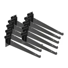SSWBasics 10 inch Black Shelf Bracket for Slatwall - 10 PK - Sturdy Metal