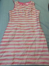 Eliza J Pink Striped Metallic Tweed Mini Sleeveless Dress Size 8