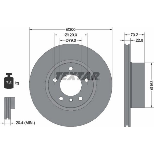 2X Textar 92238505 Bremsscheibe FüR BMW 3 1 4 F20 F21 F30 F80 F31 F34 F32 F82-image