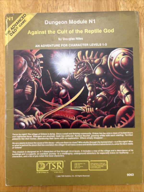 AD&D N1 Against The Cult Of The Reptile God  TSR 9063