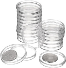 20 Pcs 36Mm Clear round Coin Holders Plastic Capsules for Coin Collection