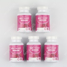 5 PACK Capsules Rosabella Supports Blood Pressure 60Ct Organic Beet Root Powder
