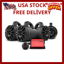 MP4TP.4A 4" 600W Bluetooth Marine Tower Speakers with Amplifier and Remote