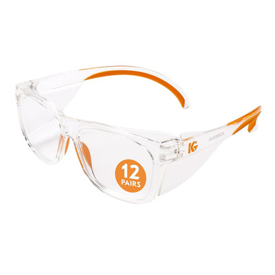 KleenGuard V30 Maverick Safety Glasses, Clear Anti-Fog Lenses, 12 Pack