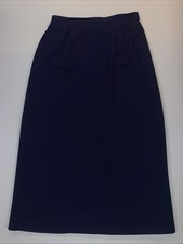 Sag Harbor Stretch Navy Blue Long Pencil Skirt Womens Size 14 Back Slit