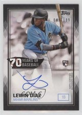 2021 Topps 70 Years of Baseball Series 2 Black /199 Lewin Diaz #70YA-LD Auto 8at